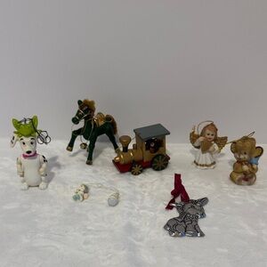 Christmas ornaments vintage lot of 8 different size and brand